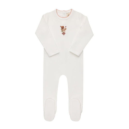 Baby Girl Footie – Ivory Pink – Playful Mouse