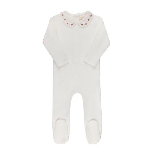 Baby Girl Footie – Ivory/Pink – Keepsake Collection