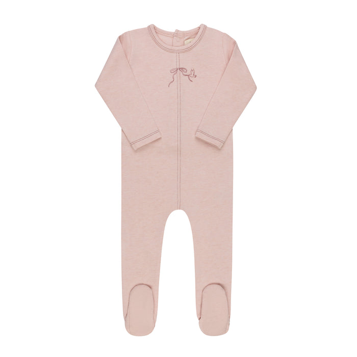 Baby Girl Footie – Pink – Bird Seam