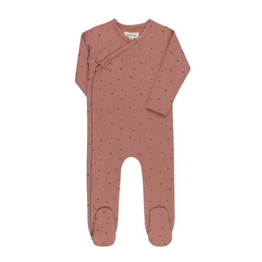 Baby Girl Footie – Pink – Clover Print