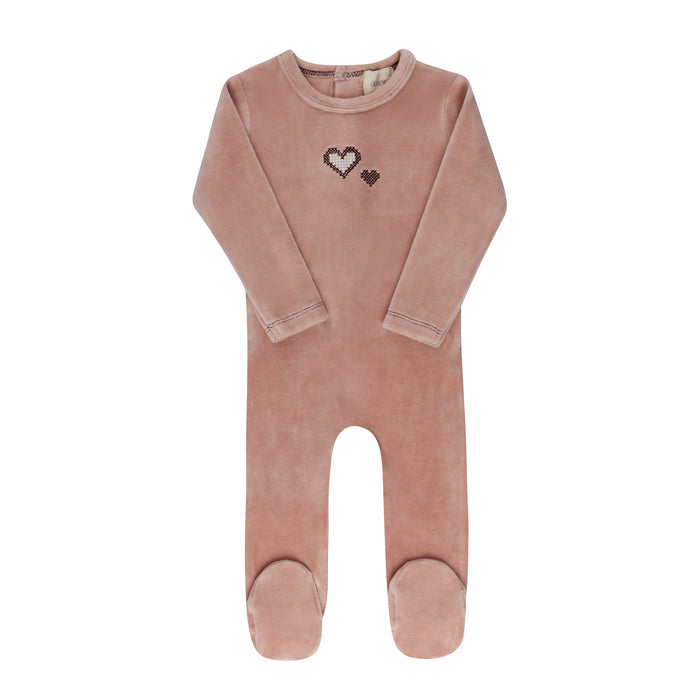 Baby Girl Footie – Pink – Cross Stitch