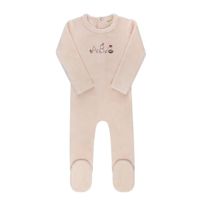 Baby Girl Footie – Pink – Embroidered ABC