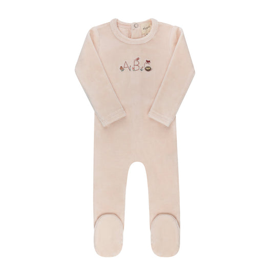 Baby Girl Footie – Pink – Embroidered ABC