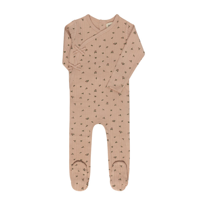 Baby Girl Footie – Pink – Floral Pointelle