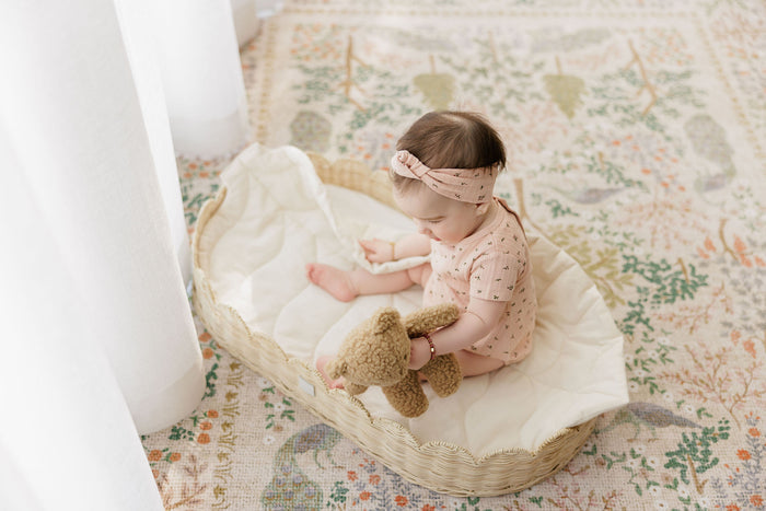 Baby Girl Footie – Pink – Floral Pointelle