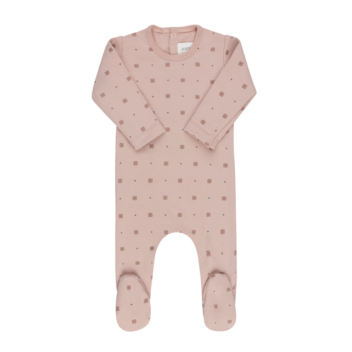 Baby Girl Footie – Pink – Geometric Floral