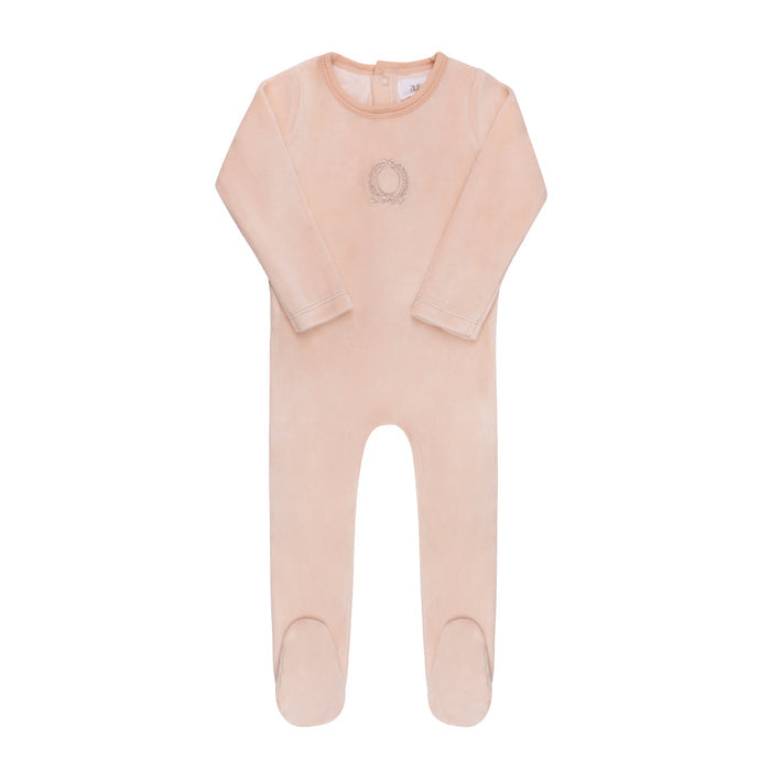 Baby Girl Footie – Pink – Metallic Crest