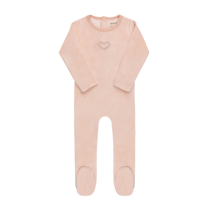 Baby Girl Footie – Pink – Metallic Wreath