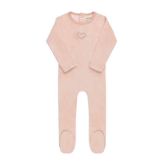 Baby Girl Footie – Pink – Metallic Wreath