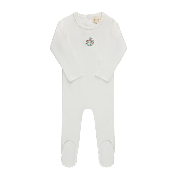 Baby Girl Layette Set - Ivory - Embroidered Florals