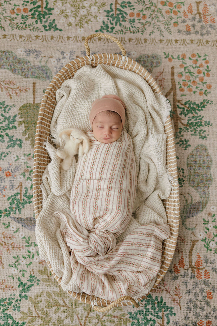 Baby Girl Layette Set - Ivory Pink - Linear Tulip