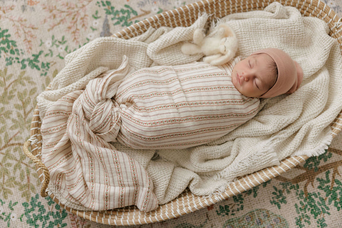 Baby Girl Layette Set - Ivory Pink - Linear Tulip