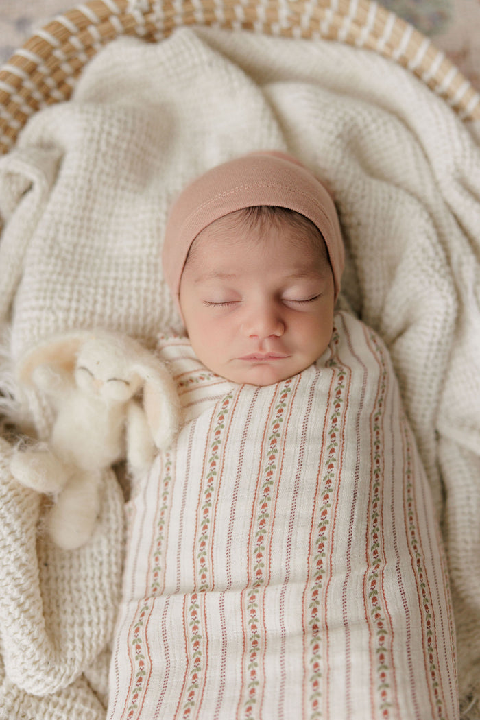 Baby Girl Layette Set - Ivory Pink - Linear Tulip