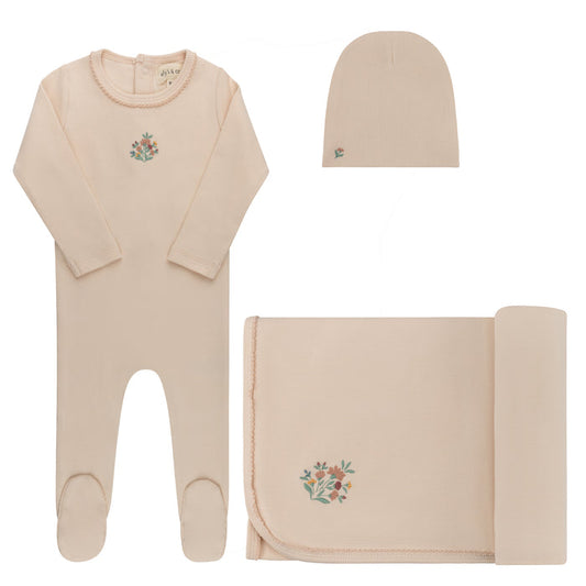 Baby Girl Layette Set - Pink - Embroidered Florals