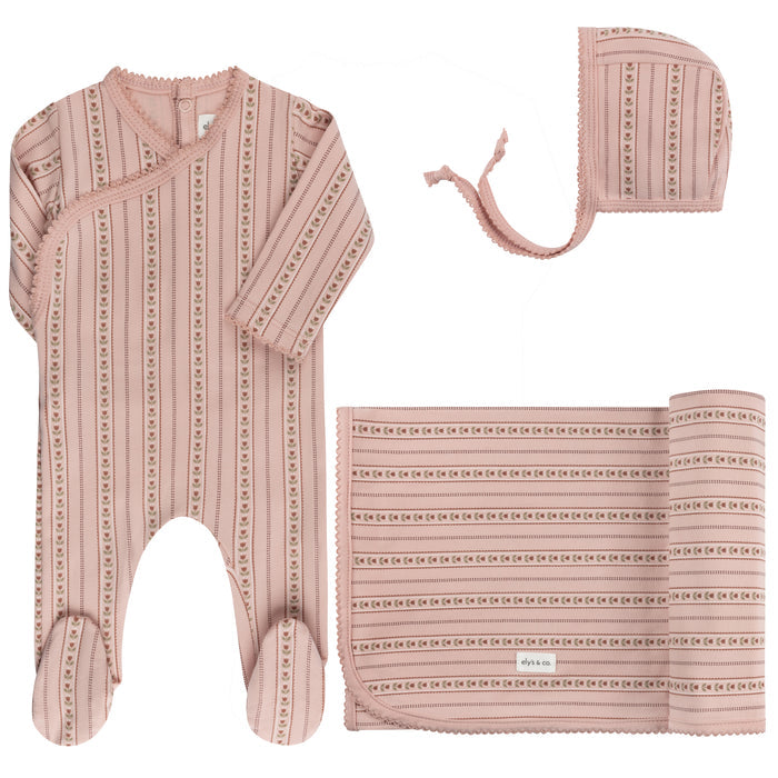 Baby Girl Layette Set - Pink - Linear Tulip