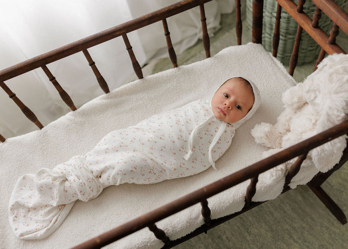 Baby Girl Layette Set – Ivory Girl – Floral Leaf