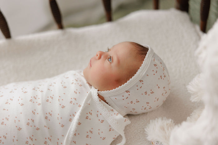 Baby Girl Layette Set – Ivory Girl – Floral Leaf