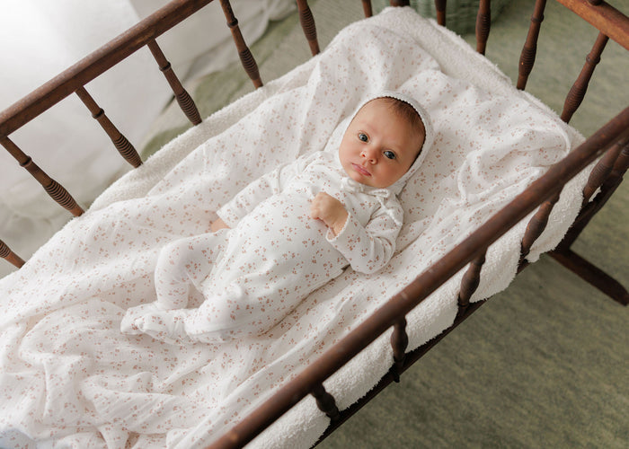 Baby Girl Layette Set – Ivory Girl – Floral Leaf