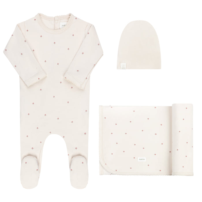 Baby Girl Layette Set – Ivory Girl – Vintage Floral