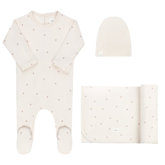Baby Girl Layette Set – Ivory Girl – Vintage Floral