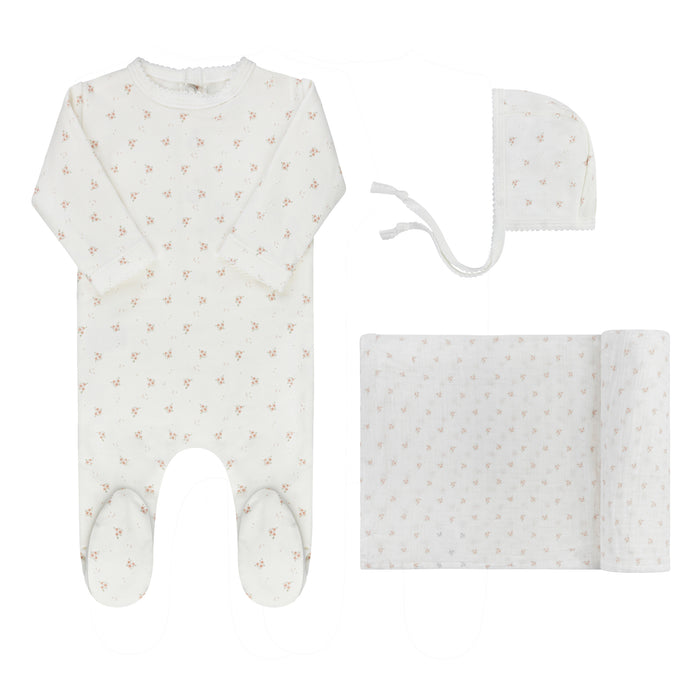 Baby Girl Layette Set – Ivory Pink – Rosebud