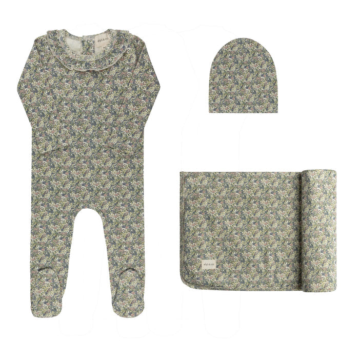 Baby Girl Layette Set – Ivory/Pink – Liberty