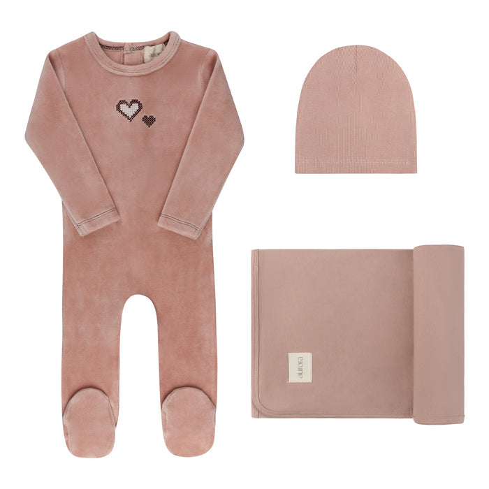 Baby Girl Layette Set – Pink – Cross Stitch