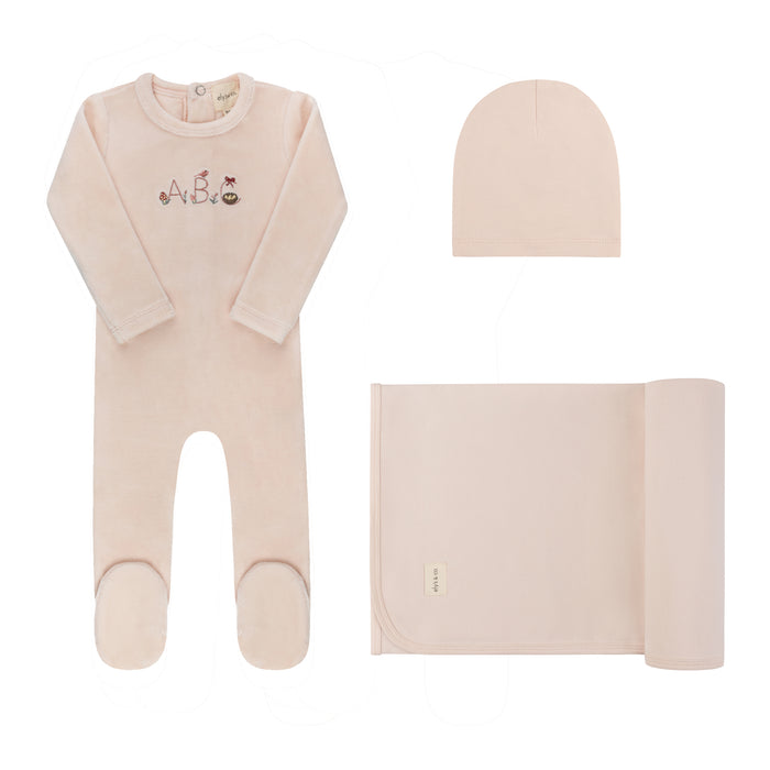 Baby Girl Layette Set – Pink – Embroidered ABC