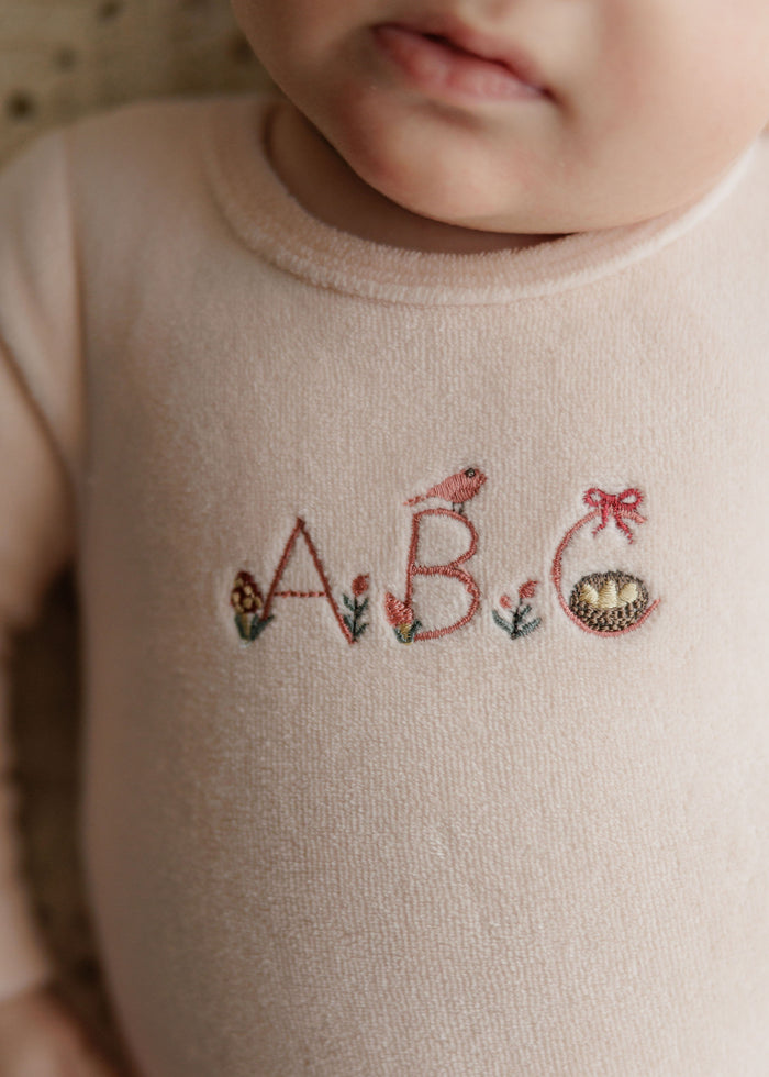 Baby Girl Layette Set – Pink – Embroidered ABC