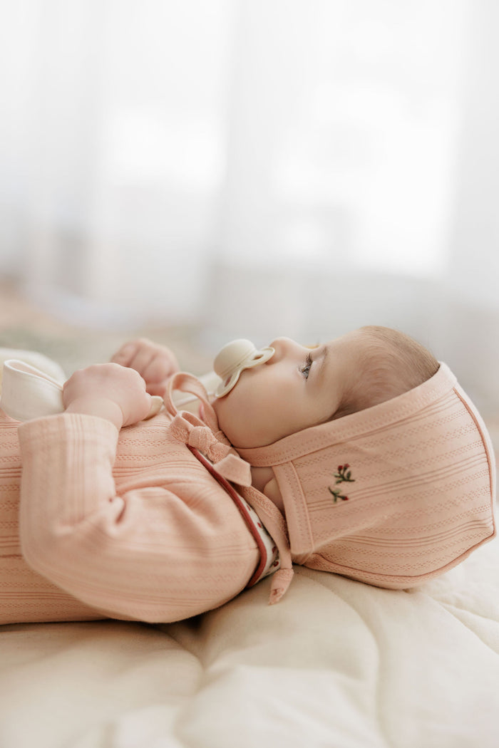 Baby Girl Layette Set – Pink – Embroidered Collar
