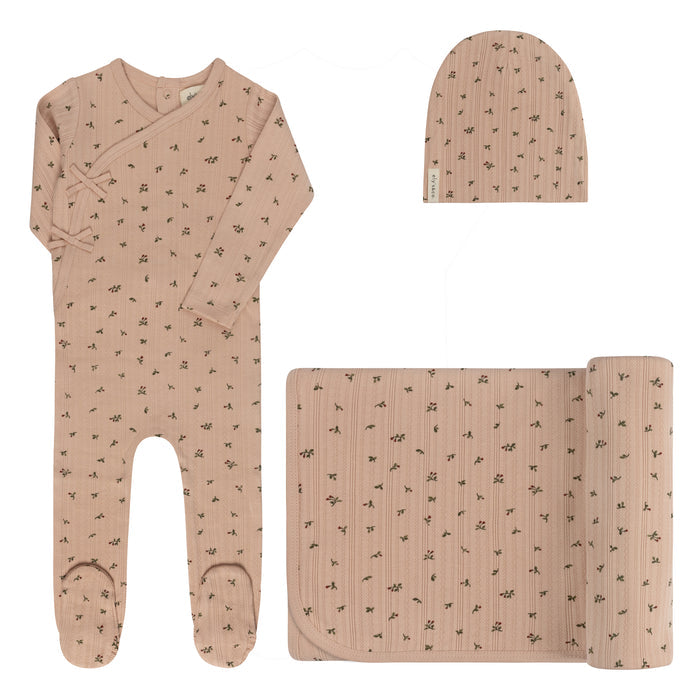 Baby Girl Layette Set – Pink – Floral Pointelle