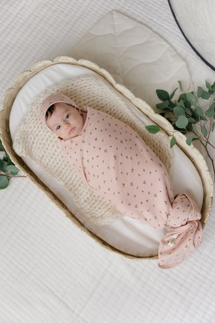 Baby Girl Layette Set – Pink – Floral Pointelle