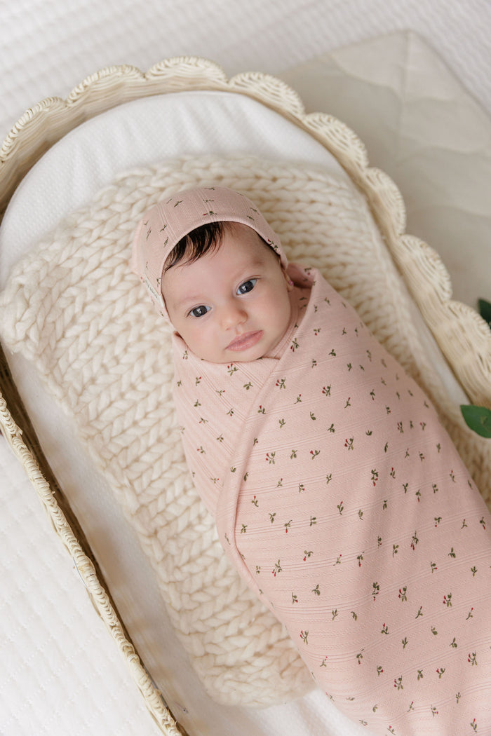 Baby Girl Layette Set – Pink – Floral Pointelle