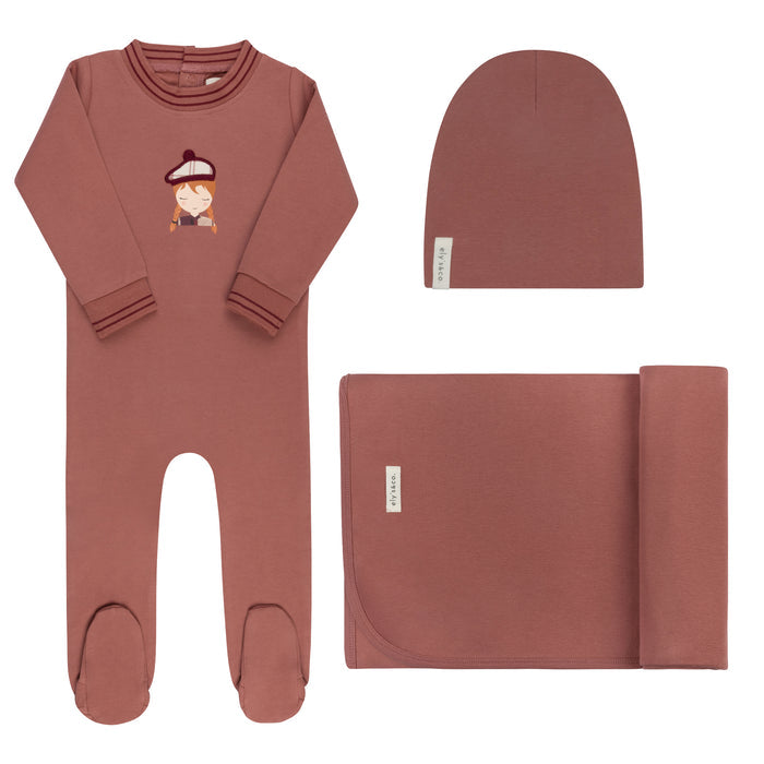 Baby Girl Layette Set – Pink – French Terry Scottish