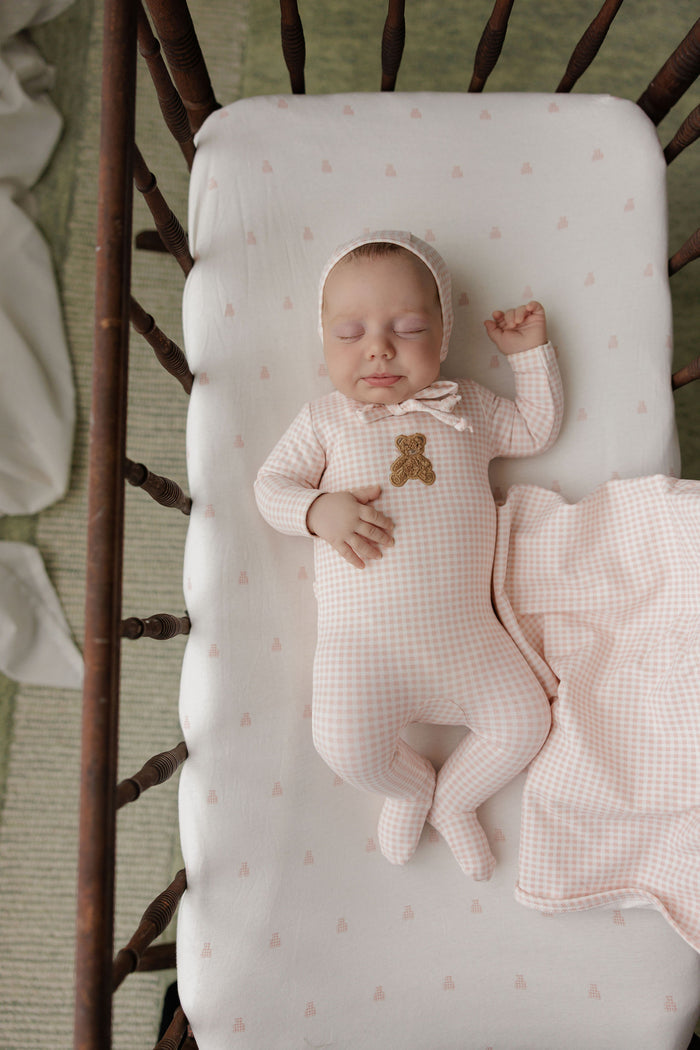 Baby Girl Layette Set – Pink – Gingham Teddy