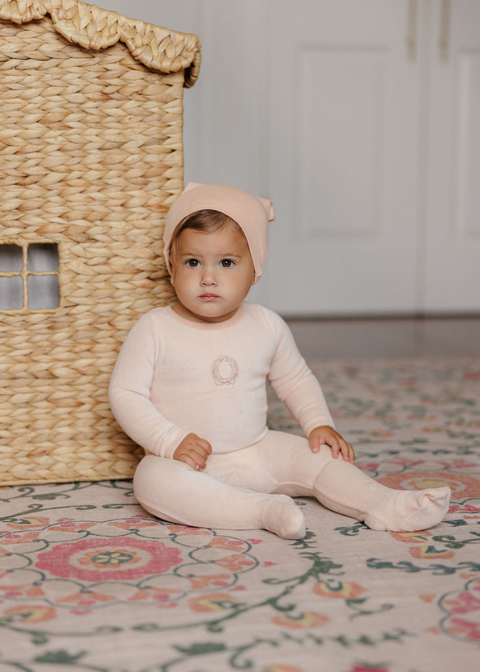 Baby Girl Layette Set – Pink – Metallic Crest