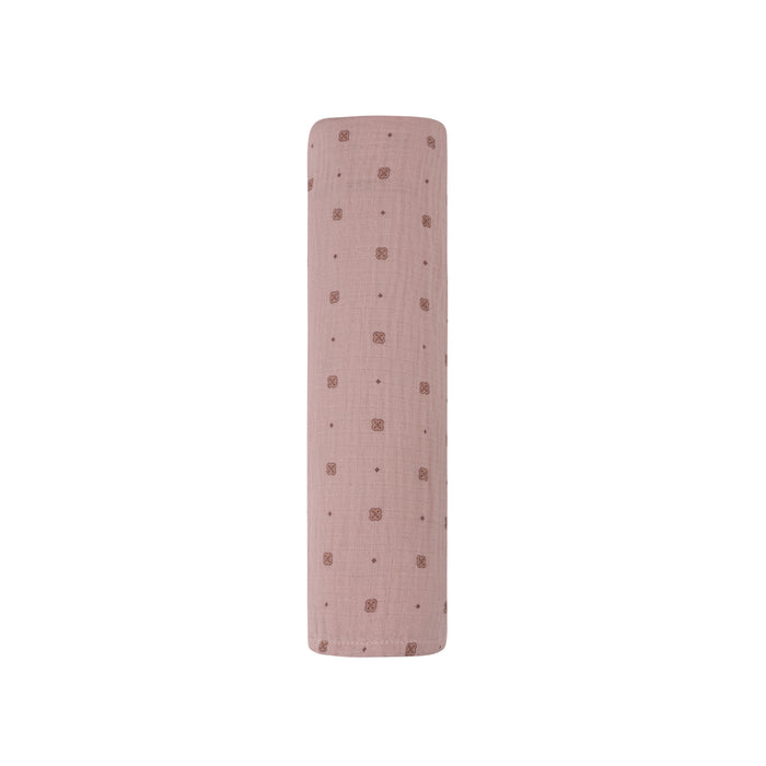 Baby Girl Muslin Swaddle – Pink – Geometric Floral