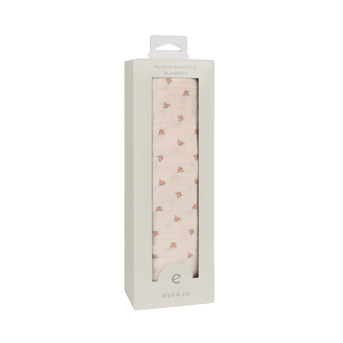 Baby Girl Muslin Swaddle – Pink – Rosebud
