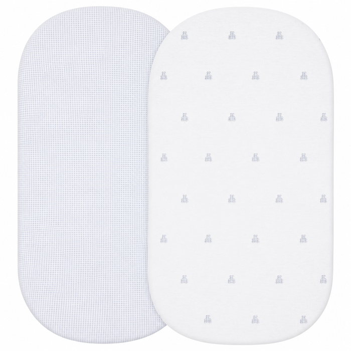 Bassinet Sheets – Blue - Gingham Bear Collection