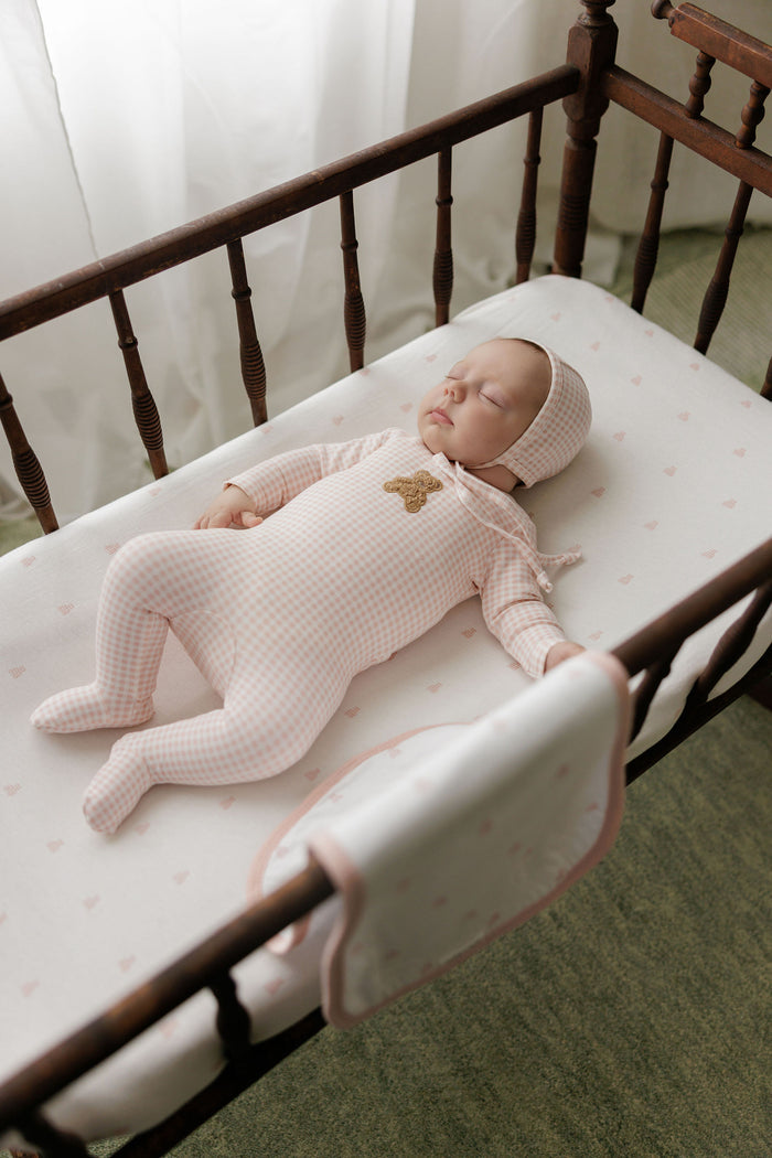 Bassinet Sheets – Pink - Gingham Bear Collection