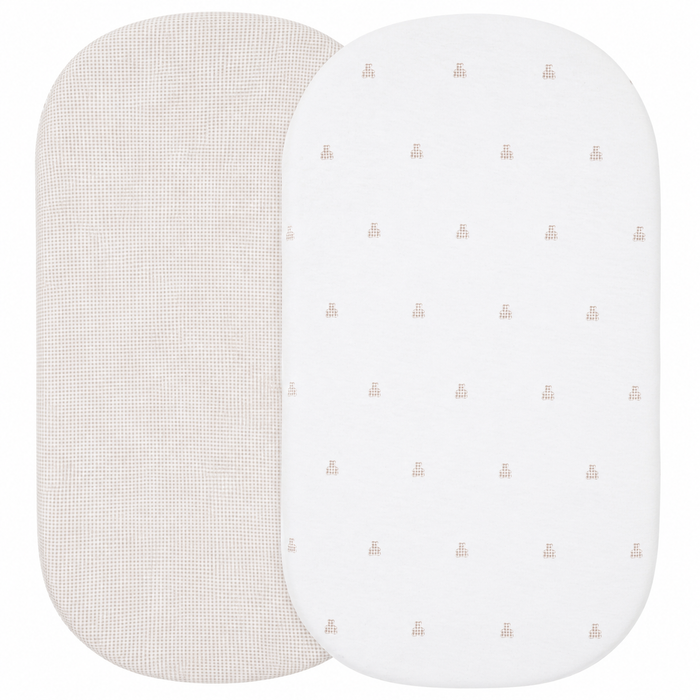 Bassinet Sheets – Tan - Gingham Bear Collection
