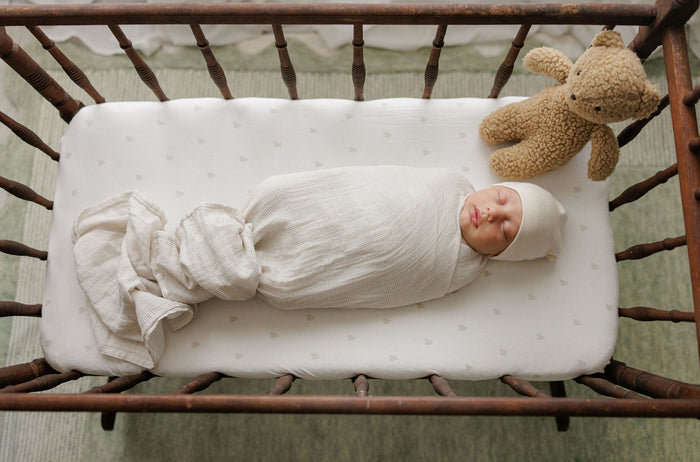 Bassinet Sheets – Tan - Gingham Bear Collection