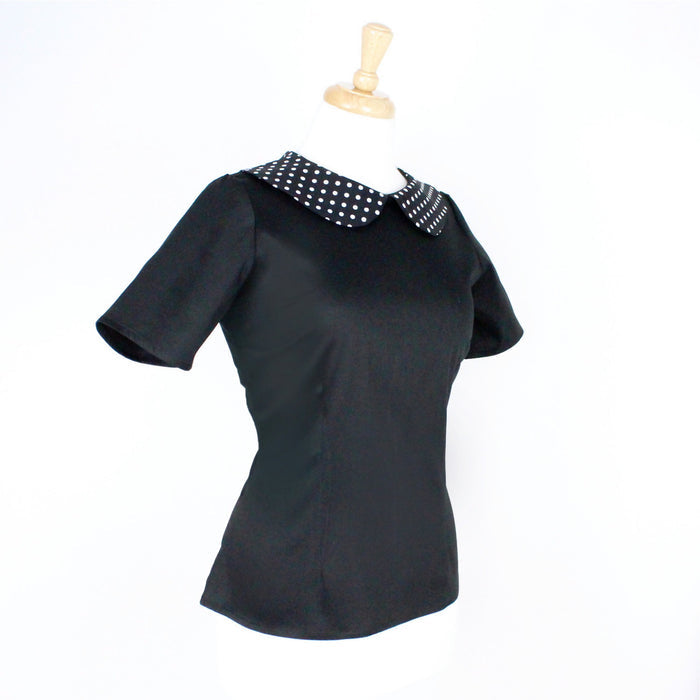 Top on mannequin, Pictured from the side