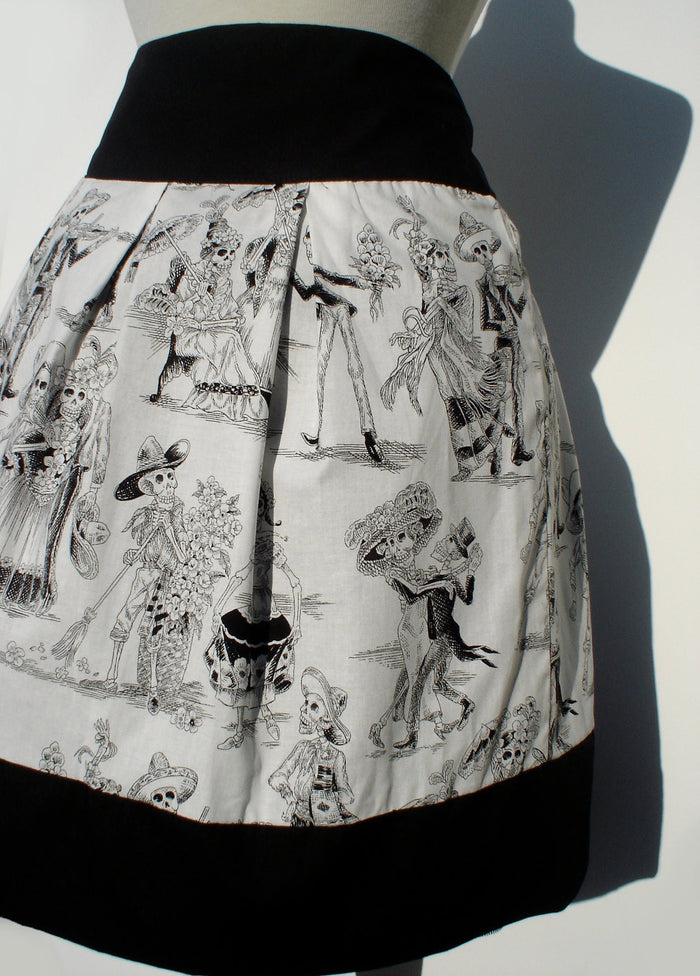 Close up of print on skirt