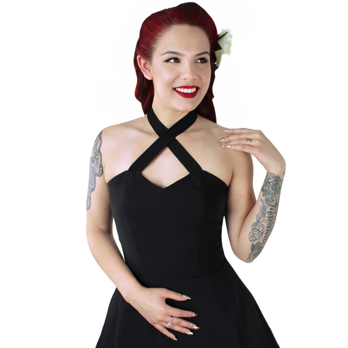 Model wearing dress, Close Up, Upper part of dress