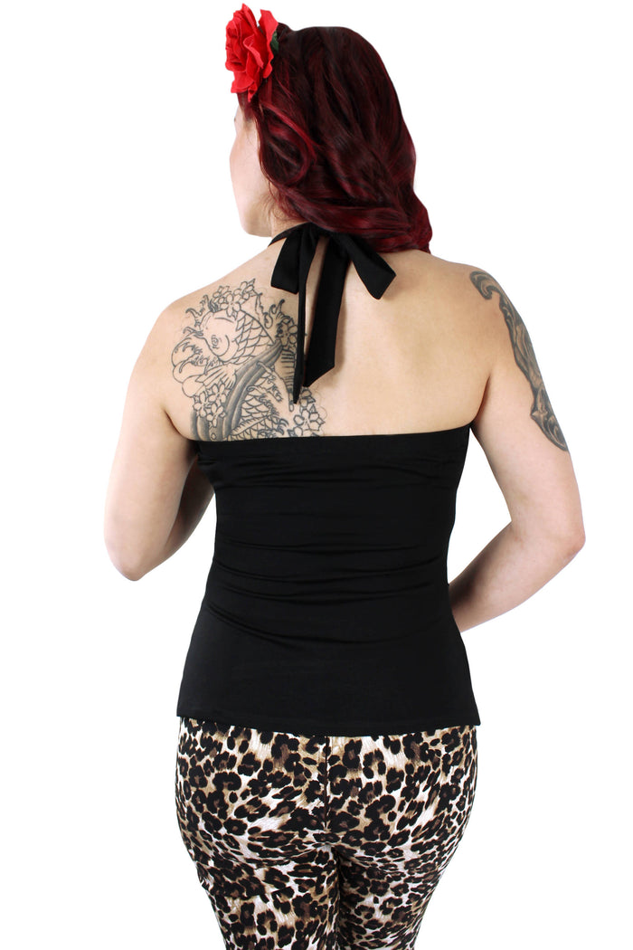 Model wearing top, Pictured from the back