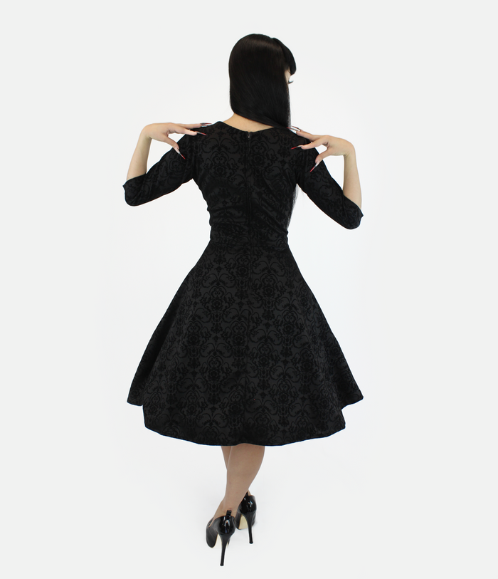 Black Damask Full Circle Dress