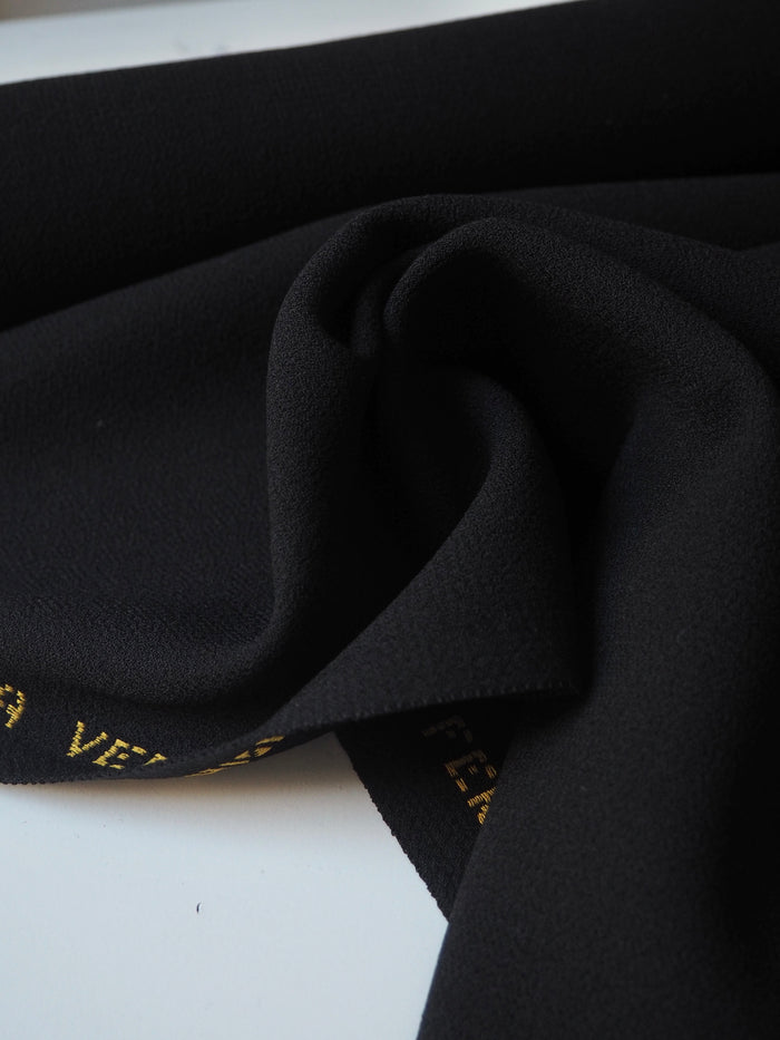 Black Double Wool Crepe