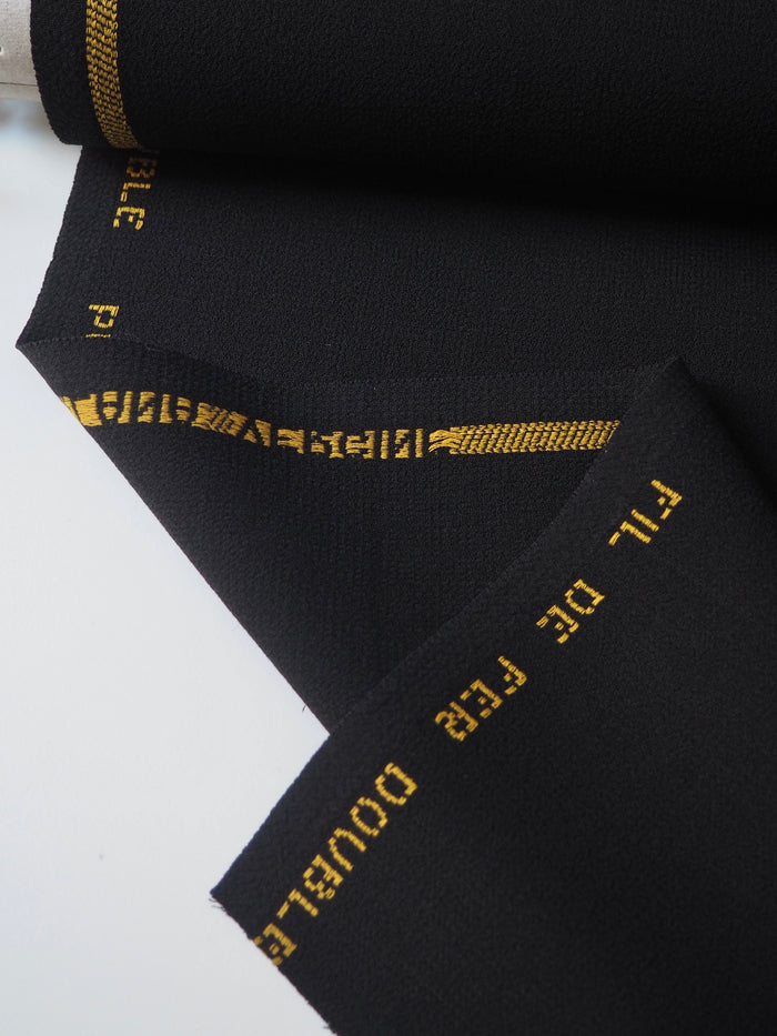 Black Double Wool Crepe