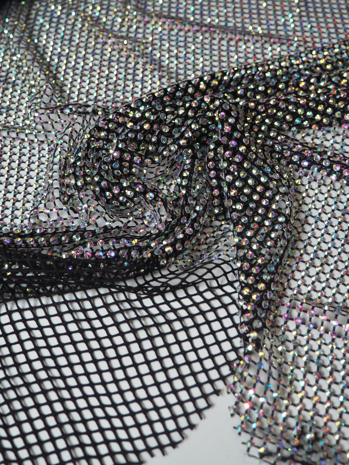 Black Iridescent Crystal Fishnet